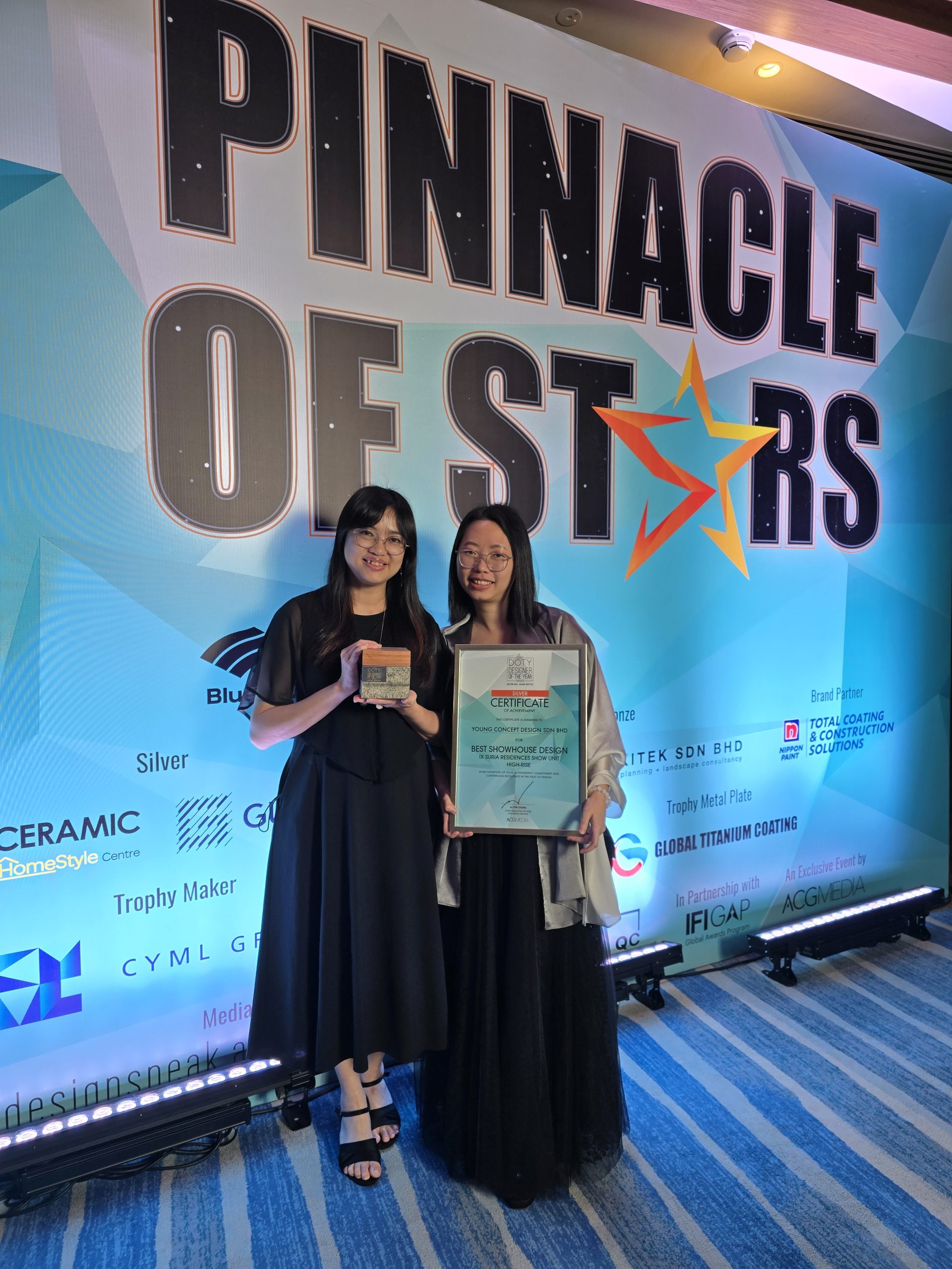 Young Concept Design team receiving the 2025 DOTY Silver Award – excellence in Interior Design Kuala Lumpur